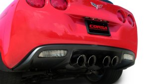 Chevrolet C6 Performance Exhaust - Dual Rear Exit - CORSA Performance - Cat-Back Sport with Twin 4.0in. Black PVD Pro-Series Tips - Black - `12-`13